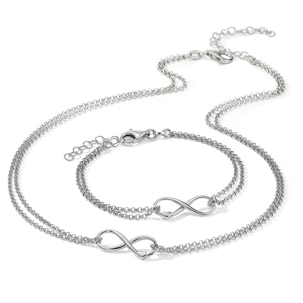 Bracelet Argent Rhodié Infini 16-18 cm