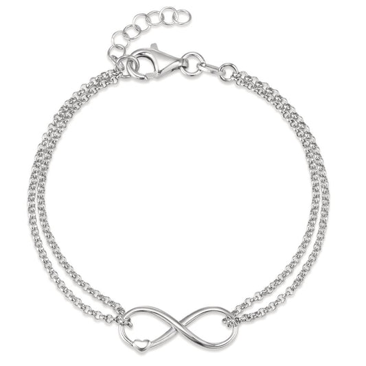 Bracelet Argent Rhodié Infini 16-18 cm