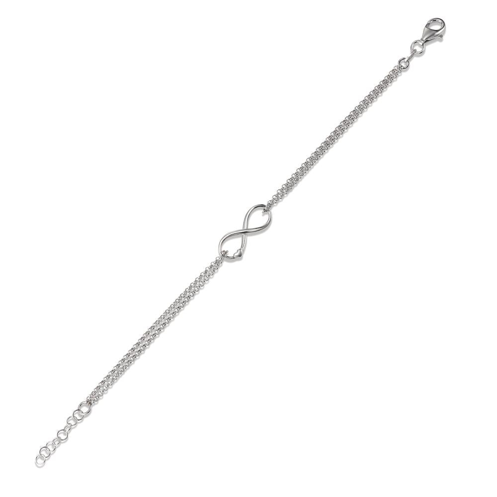 Bracelet Argent Rhodié Infini 16-18 cm