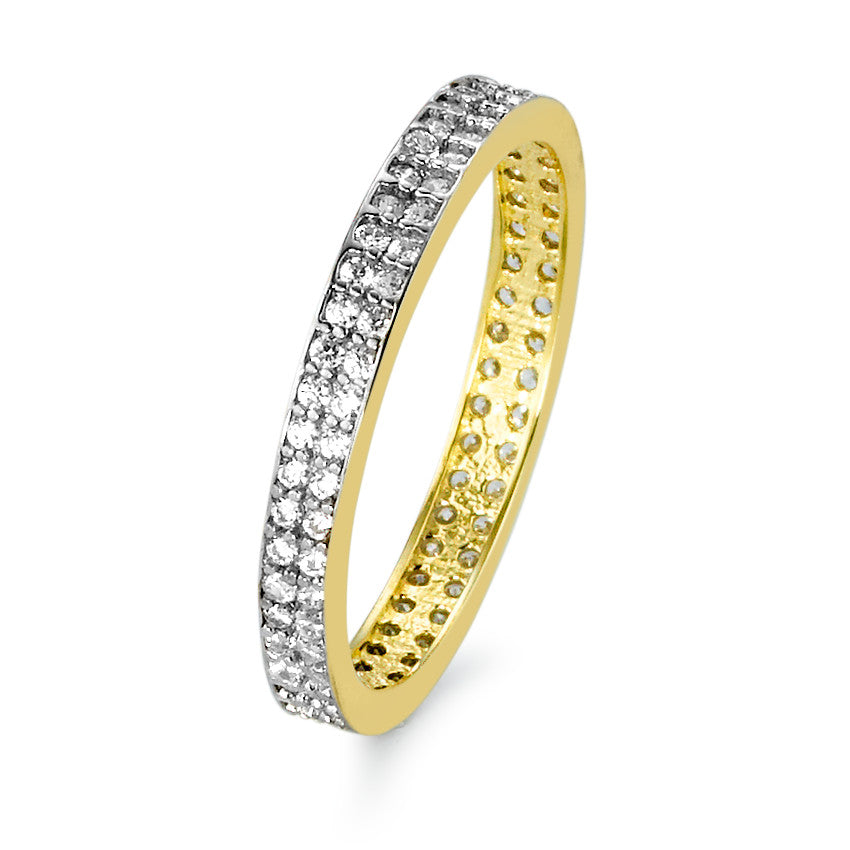 Bague d'éternité Or jaune 9K Zircone