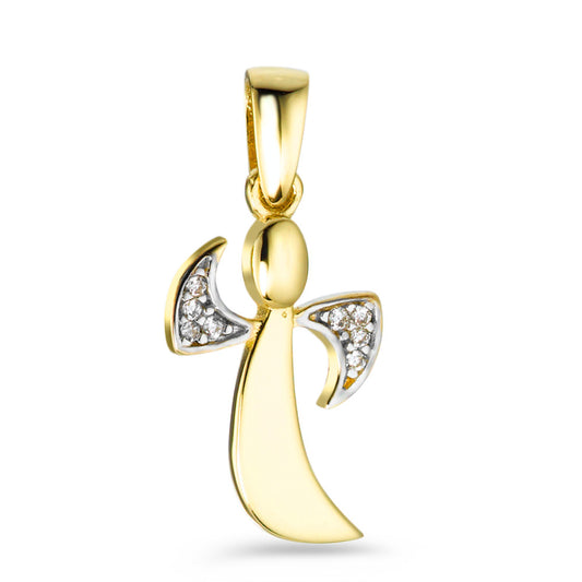 Pendentif Or jaune 9K Zircone 8 Pierres Ange