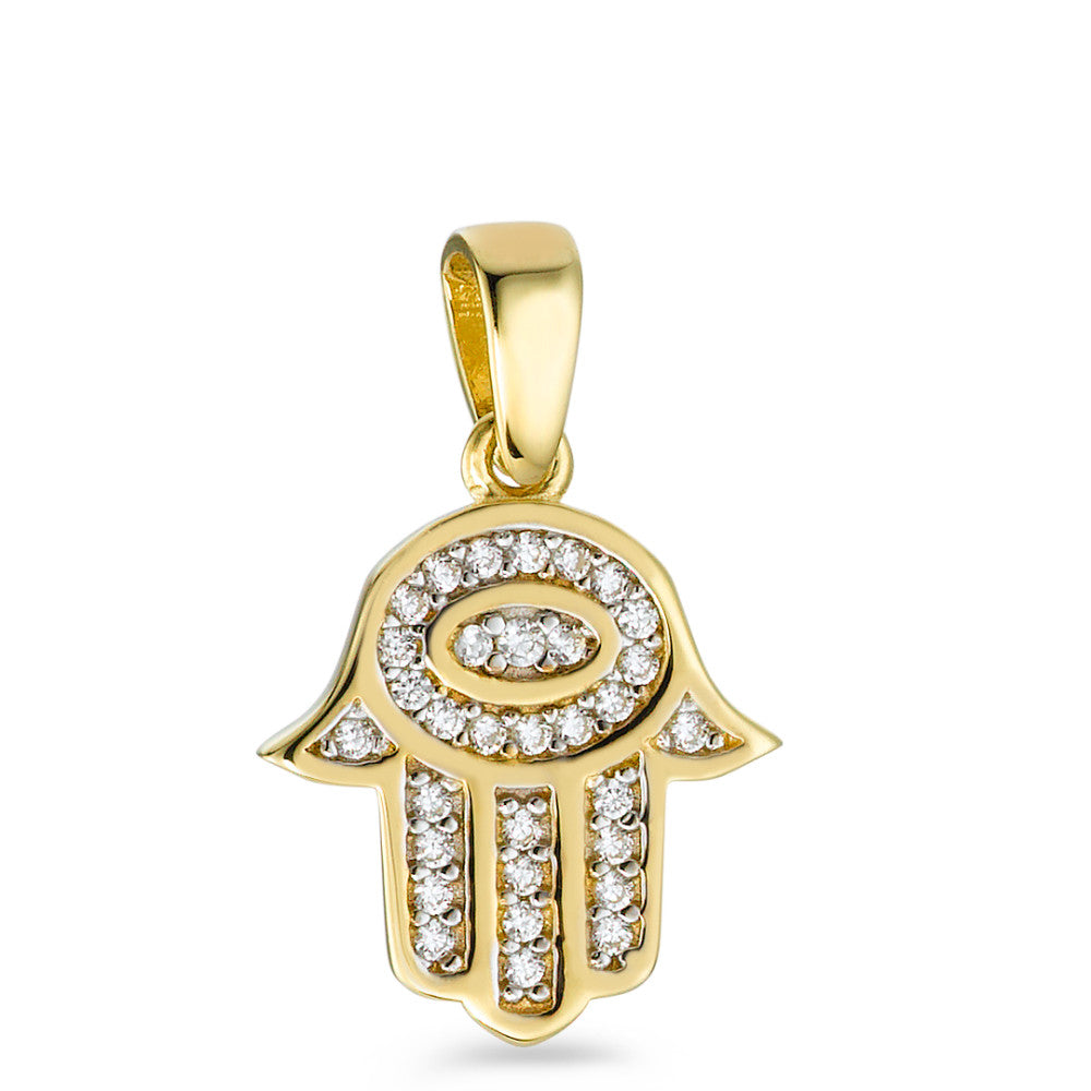 Pendentif Or jaune 9K Zircone 31 Pierres Fatima