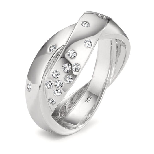 Bague Or blanc 18K Diamant 0.15 ct