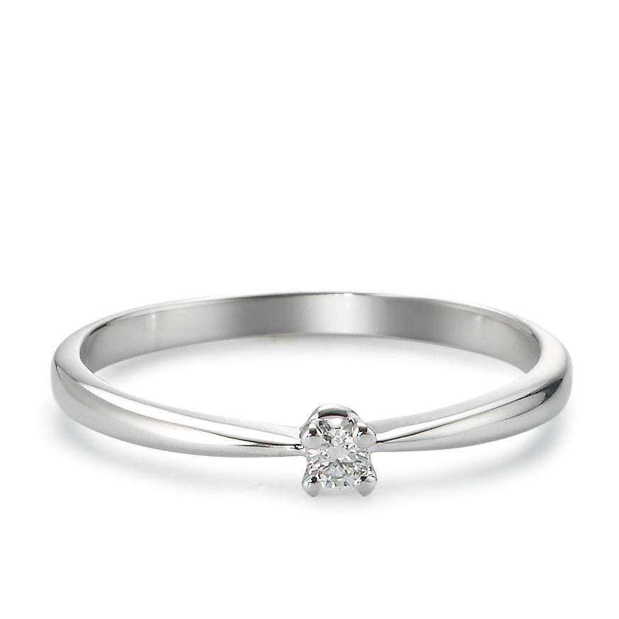 Bague solitaire Or blanc 18K Diamant 0.05 ct, tw-vsi