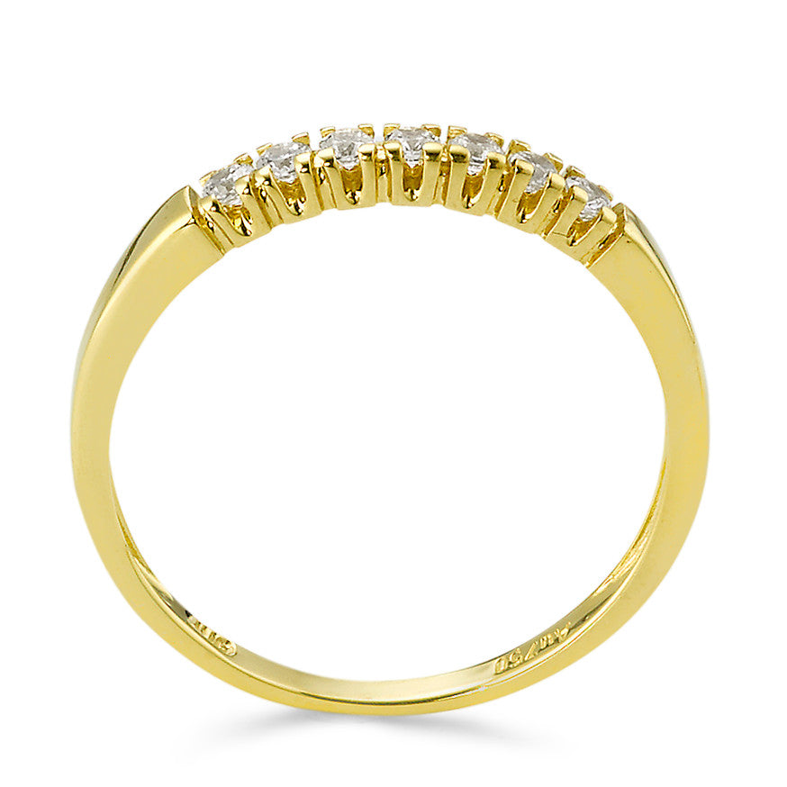 Bague d'éternité Or jaune 18K Zircone 7 Pierres