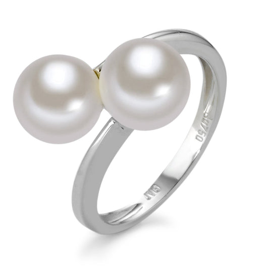 Bague Or blanc 18K perle d'eau douce