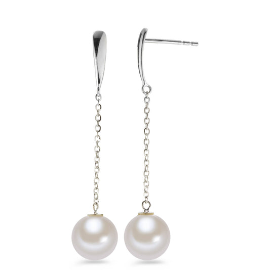 Pendant d'oreilles Or blanc 18K perle d'eau douce