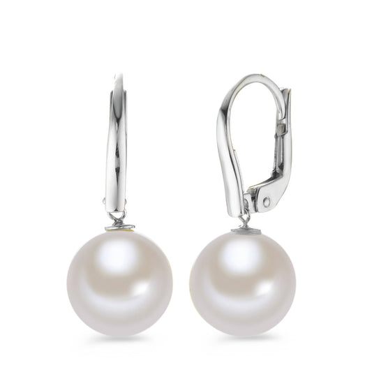 Pendant d'oreilles Or blanc 18K perle d'eau douce