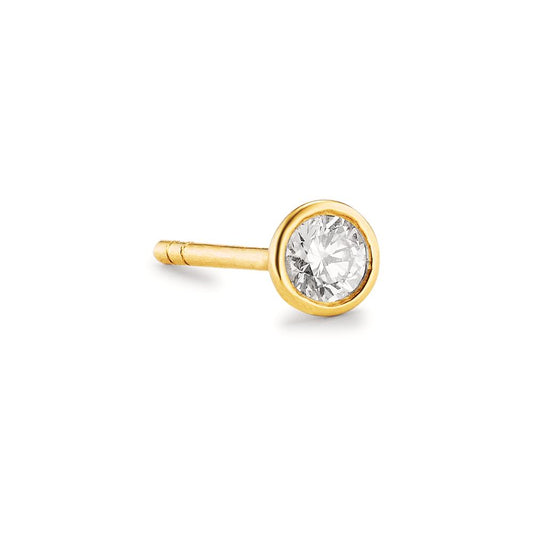 Clous d'oreille à l'unité Or jaune 18K Diamant 0.10 ct, w-si Ø4 mm