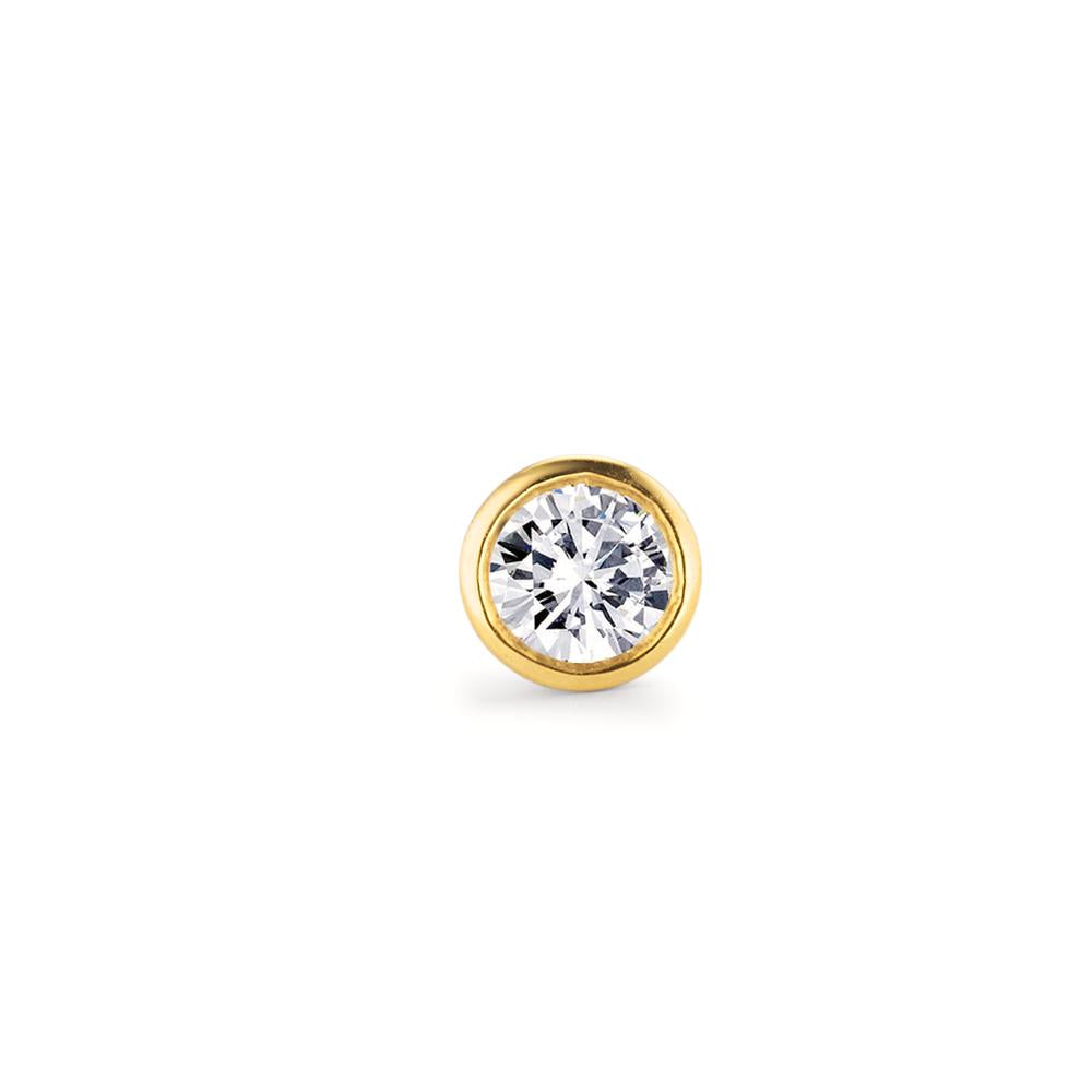 Clous d'oreille à l'unité Or jaune 18K Diamant 0.10 ct, w-si Ø4 mm