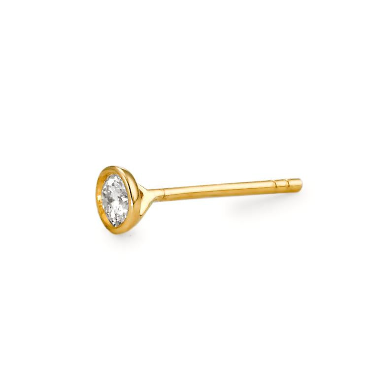 Clous d'oreille à l'unité Or jaune 18K Diamant 0.10 ct, w-si Ø4 mm