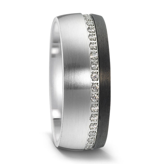 Partnerring Edelstahl, Carbon Zirkonia