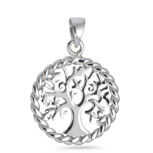 Pendentif Argent Rhodié Arbre de la vie Ø16 mm