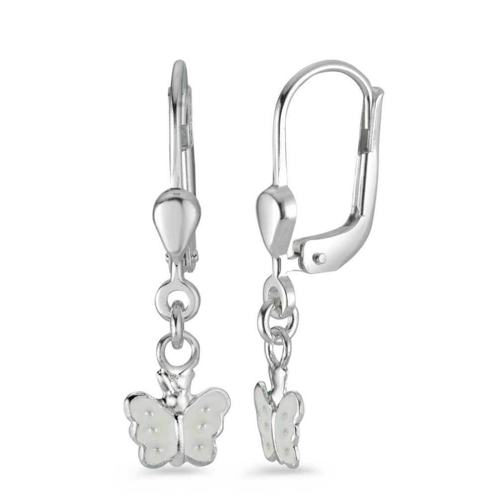 Pendant d'oreilles Argent Laqué Papillon