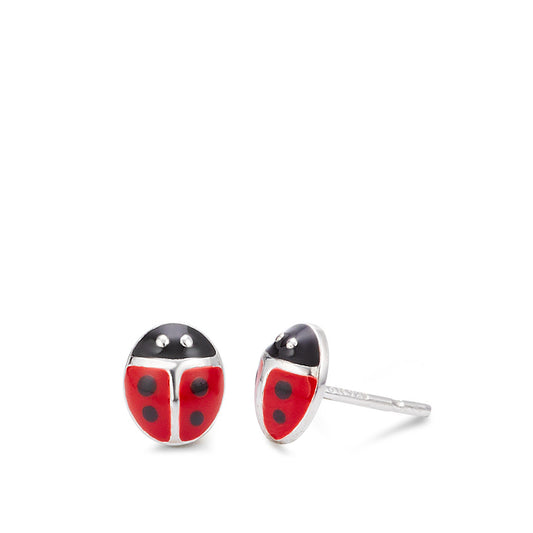 Clous d'oreilles Argent Rhodié Coccinelle Ø5.5 mm