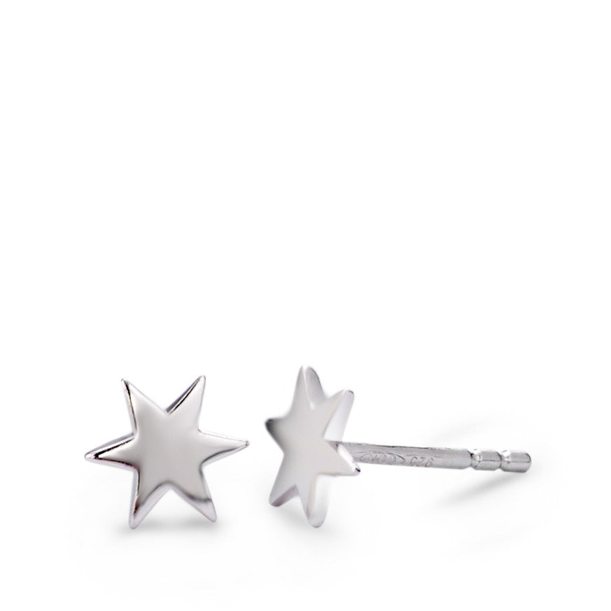 Clous d'oreilles Argent Rhodié Étoile Ø6 mm