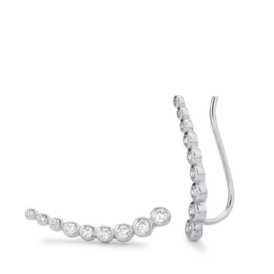 Boucle d'oreille glissante Argent Zircone 18 Pierres Rhodié