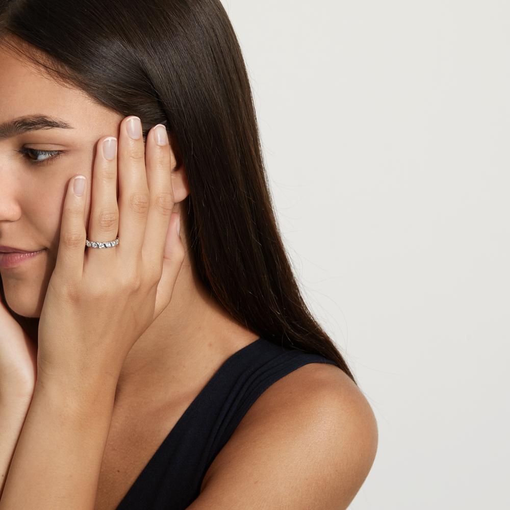 Bague Argent Zircone Rhodié