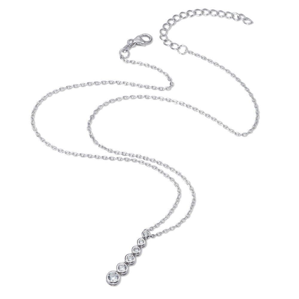 Collana Argento Zirconia 6 pietra rodiato 40-45 cm