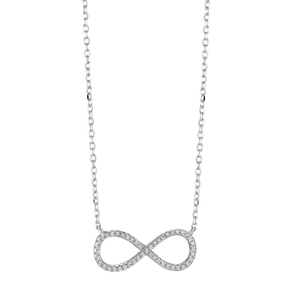 Collier Argent Zircone Rhodié Infini 40-45 cm