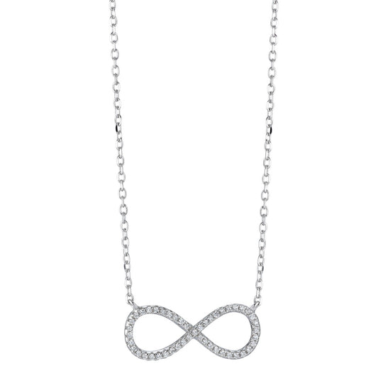 Collier Silber Zirkonia rhodiniert Infinity verstellbar