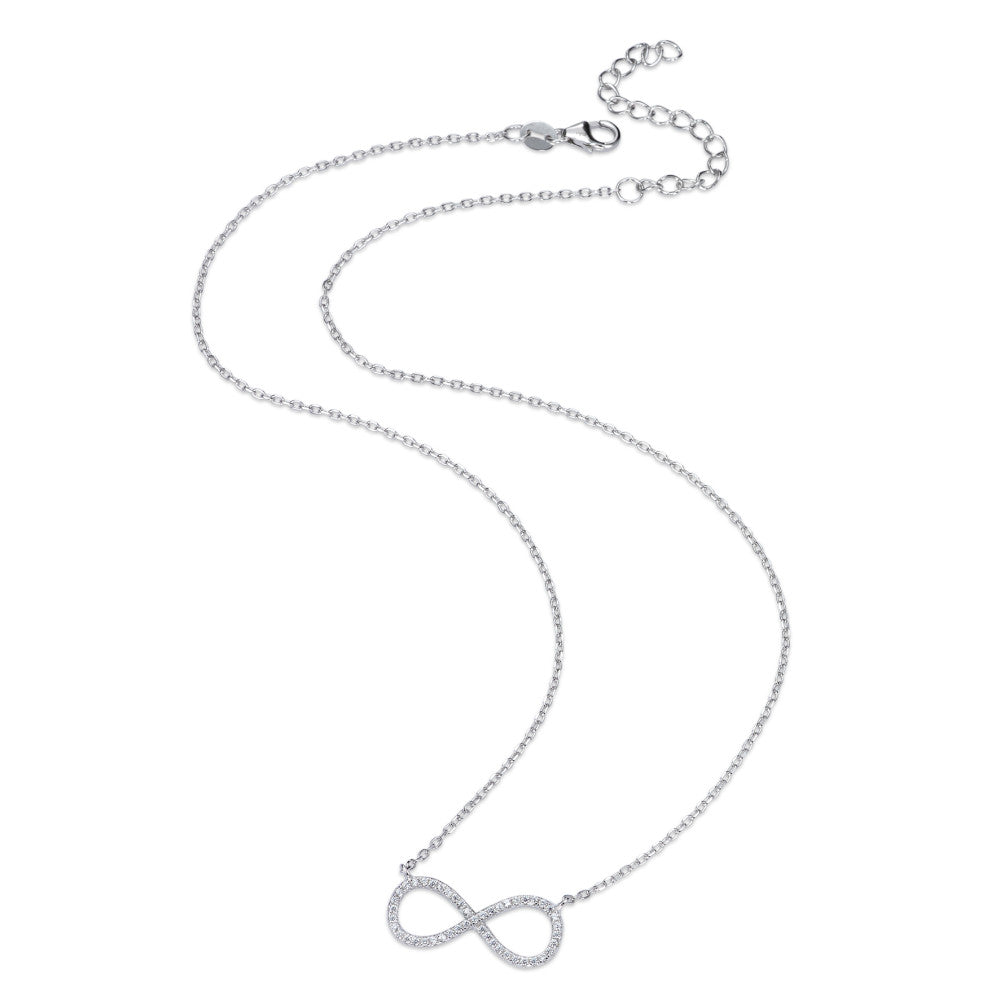 Collier Argent Zircone Rhodié Infini 40-45 cm