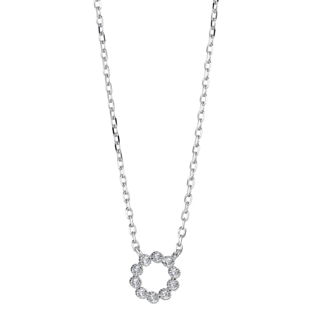 Collana Argento Zirconia rodiato 40-45 cm Ø8 mm