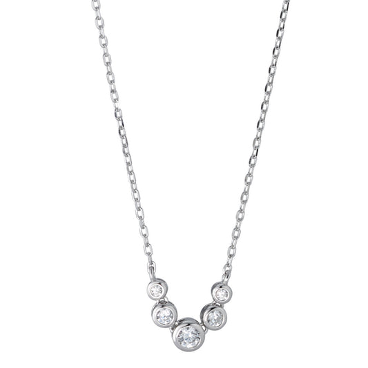 Collana Argento Zirconia 5 pietra rodiato 40-45 cm