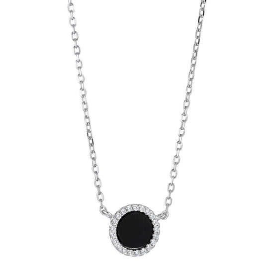 Collier Silber Onyx rhodiniert verstellbar Ø10 mm