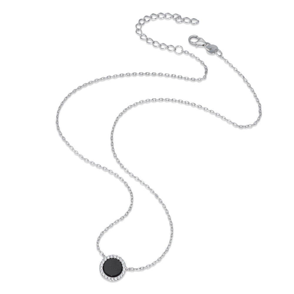 Collier Argent Onyx Rhodié 40-45 cm Ø10 mm