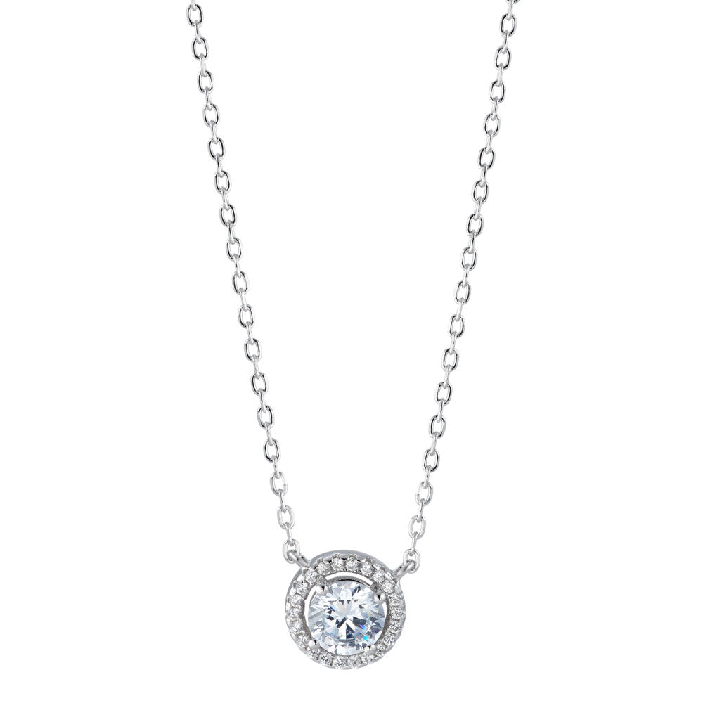 Collana Argento Zirconia rodiato 40-45 cm Ø9 mm