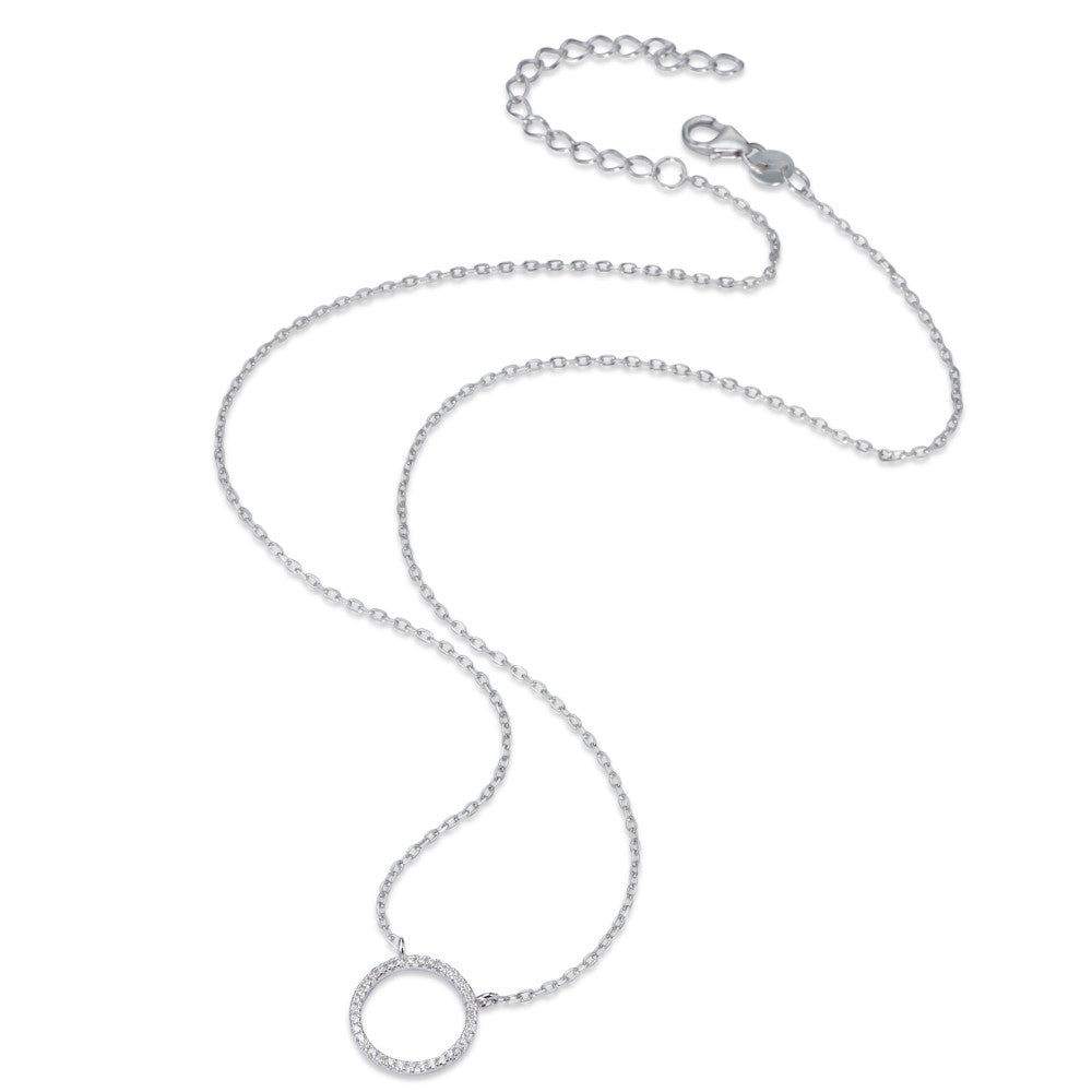 Collana Argento Zirconia rodiato 40-45 cm Ø13 mm