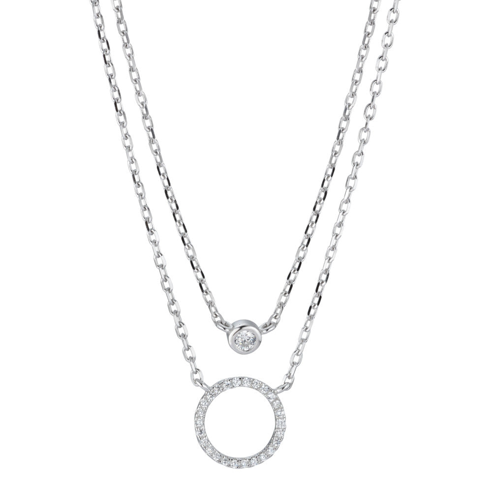 Collana Argento Zirconia rodiato 40-45 cm