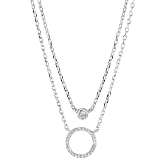 Collier Argent Zircone Rhodié 40-45 cm