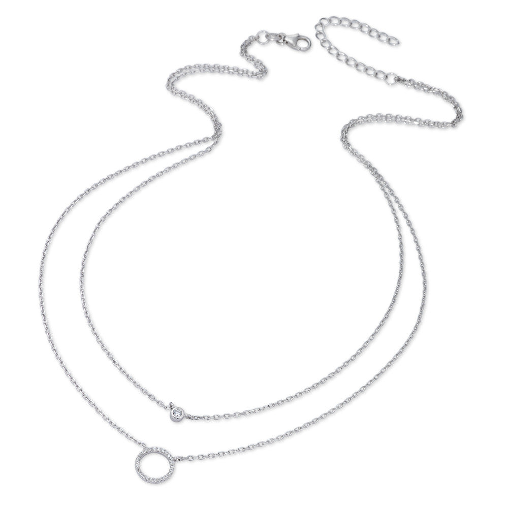 Collana Argento Zirconia rodiato 40-45 cm