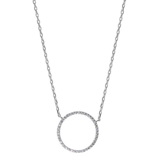 Collier Silber Zirkonia rhodiniert verstellbar Ø20 mm