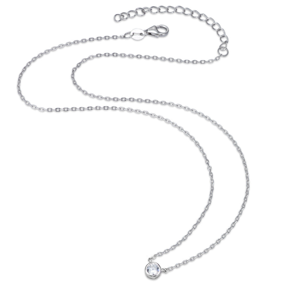 Collana Argento Zirconia rodiato 40-44 cm Ø5 mm