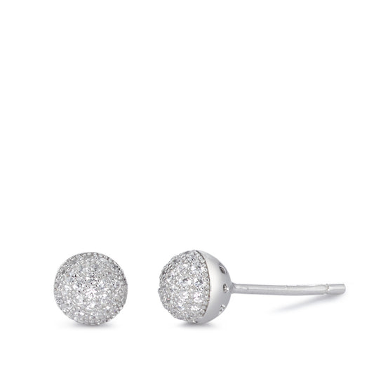 Clous d'oreilles Argent Zircone Rhodié Ø6 mm