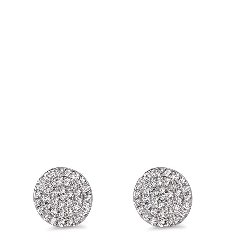 Clous d'oreilles Argent Zircone Rhodié Ø8 mm