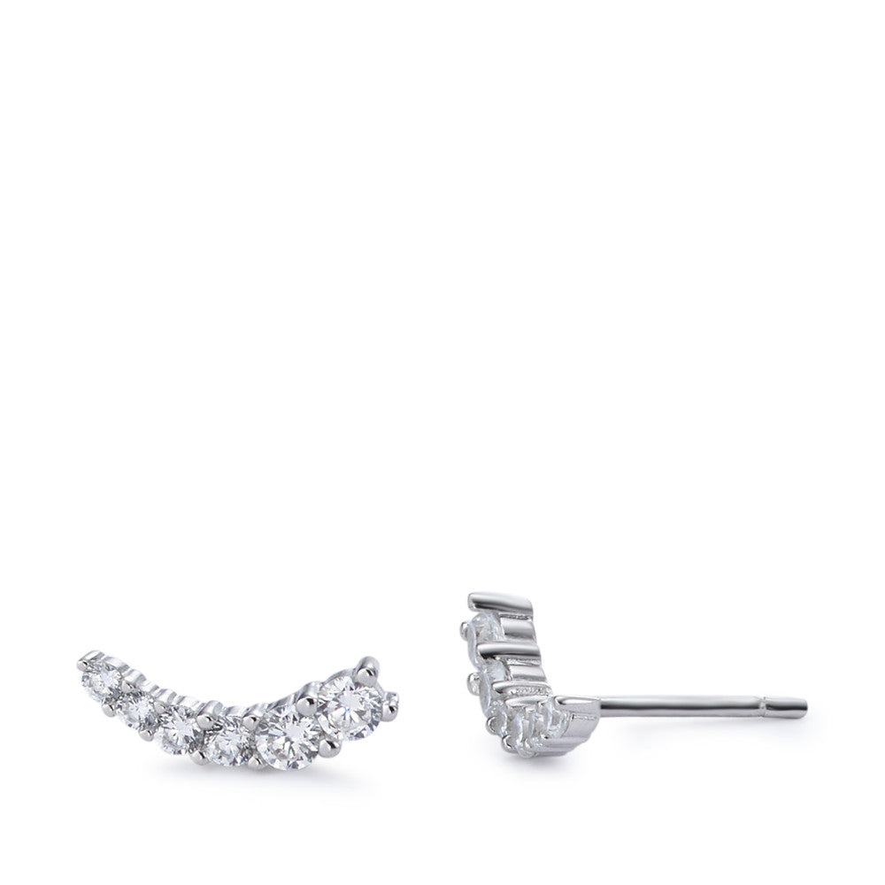 Clous d'oreilles Argent Zircone 12 Pierres Rhodié