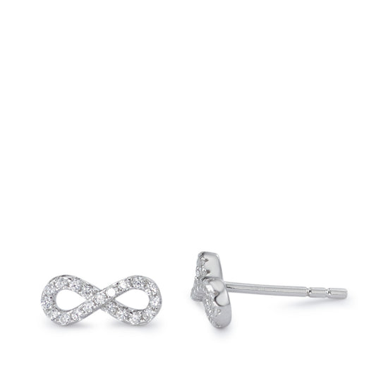 Clous d'oreilles Argent Zircone Rhodié Infini