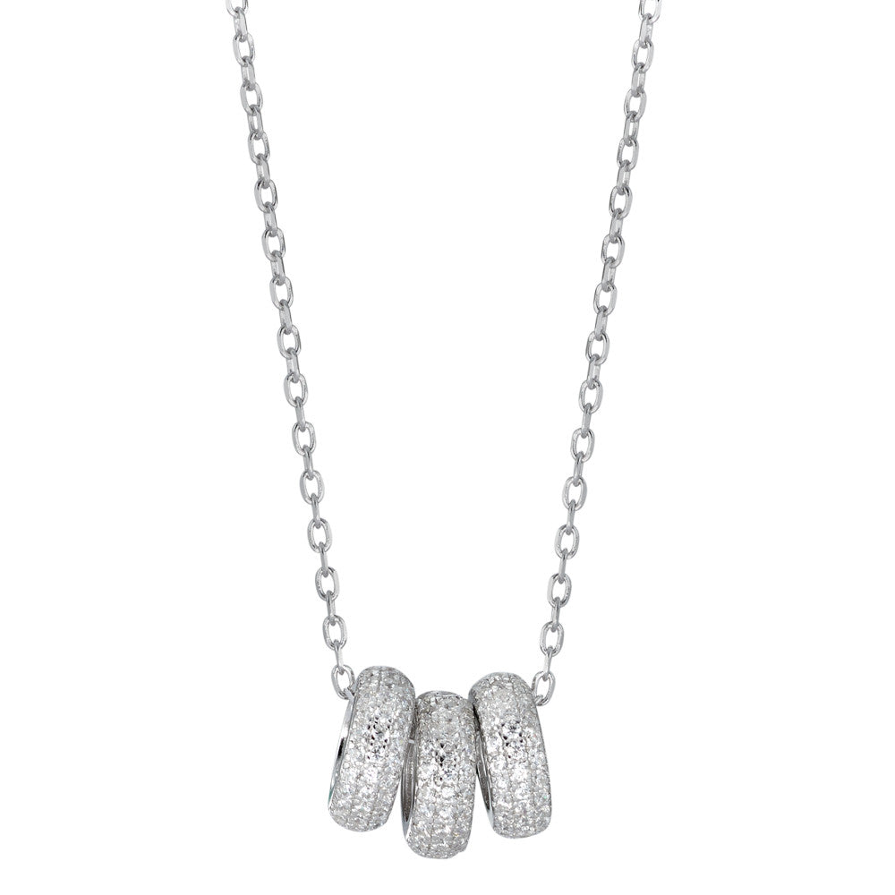 Chaînette avec pendentif Argent Zircone Rhodié 40-45 cm