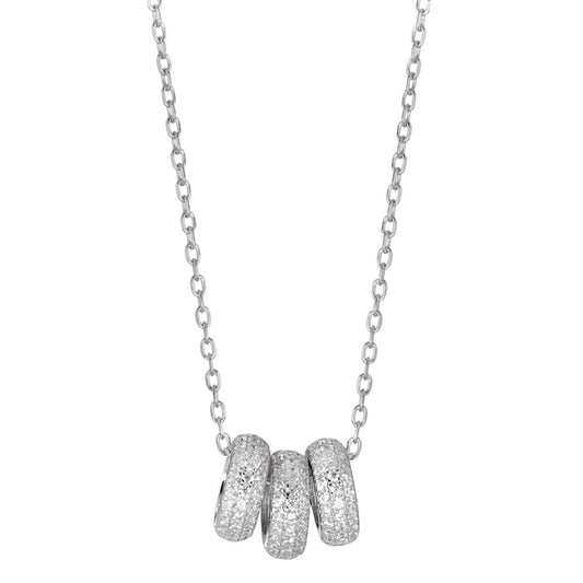 Chaînette avec pendentif Argent Zircone Rhodié 40-45 cm