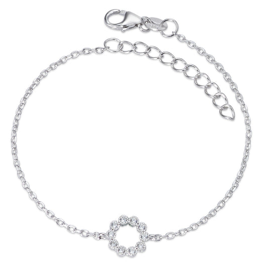 Bracciale Argento Zirconia rodiato 16-19 cm Ø8 mm