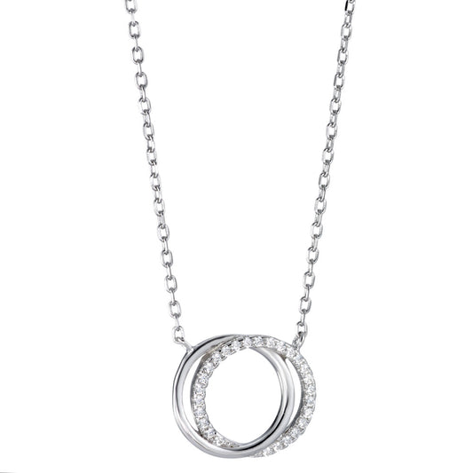 Collana Argento Zirconia rodiato 40-45 cm Ø15 mm