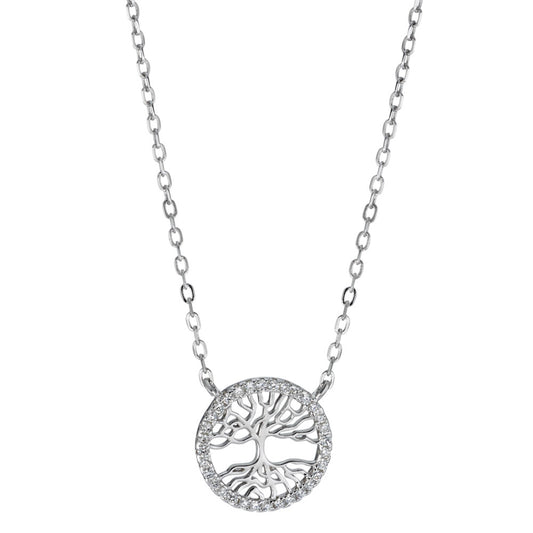 Collier Argent Zircone Rhodié Arbre de la vie 40-45 cm Ø13 mm