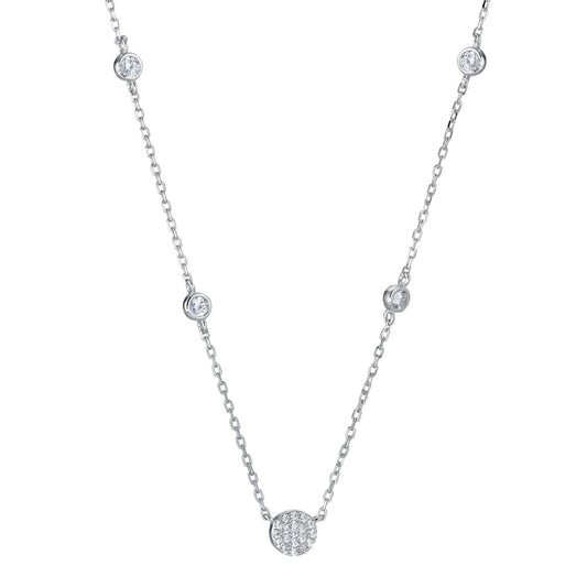 Collana Argento Zirconia rodiato 40-45 cm