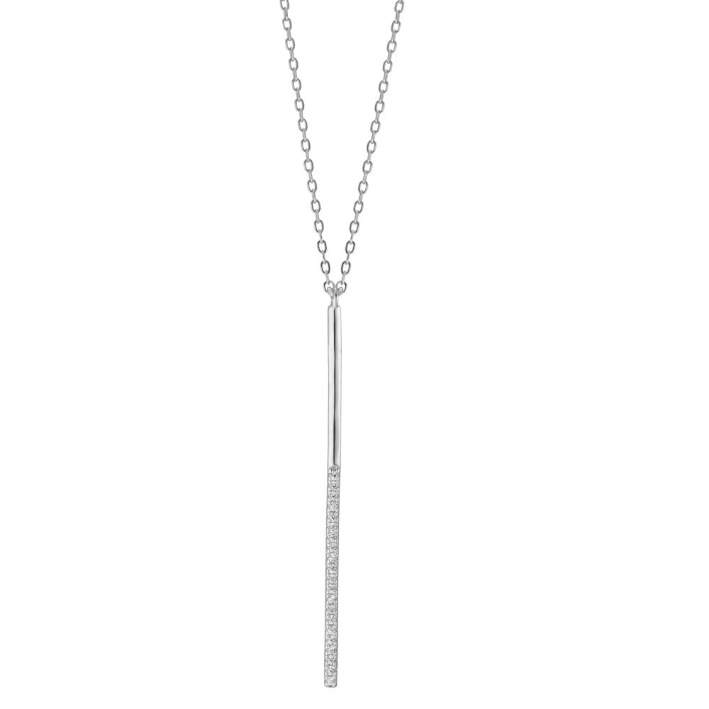 Collana Argento Zirconia 21 pietra rodiato 40-45 cm