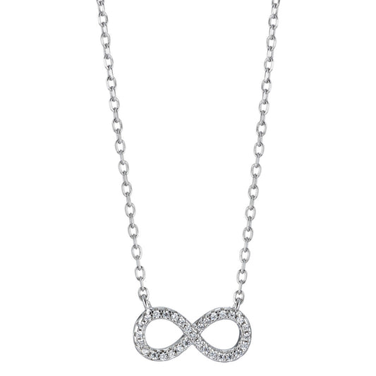 Collier Argent Zircone Rhodié Infini 40-45 cm