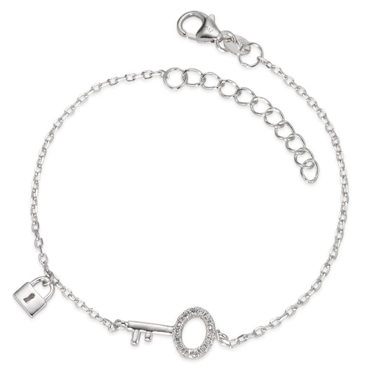 Bracciale Argento Zirconia rodiato 16-19 cm